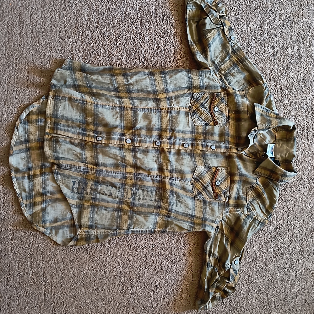 Plaid Button-Up Shirt